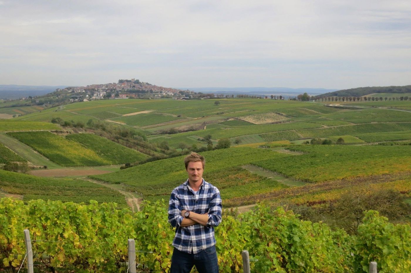Vineyards below the hill town of Sancerre, in autumn colour
