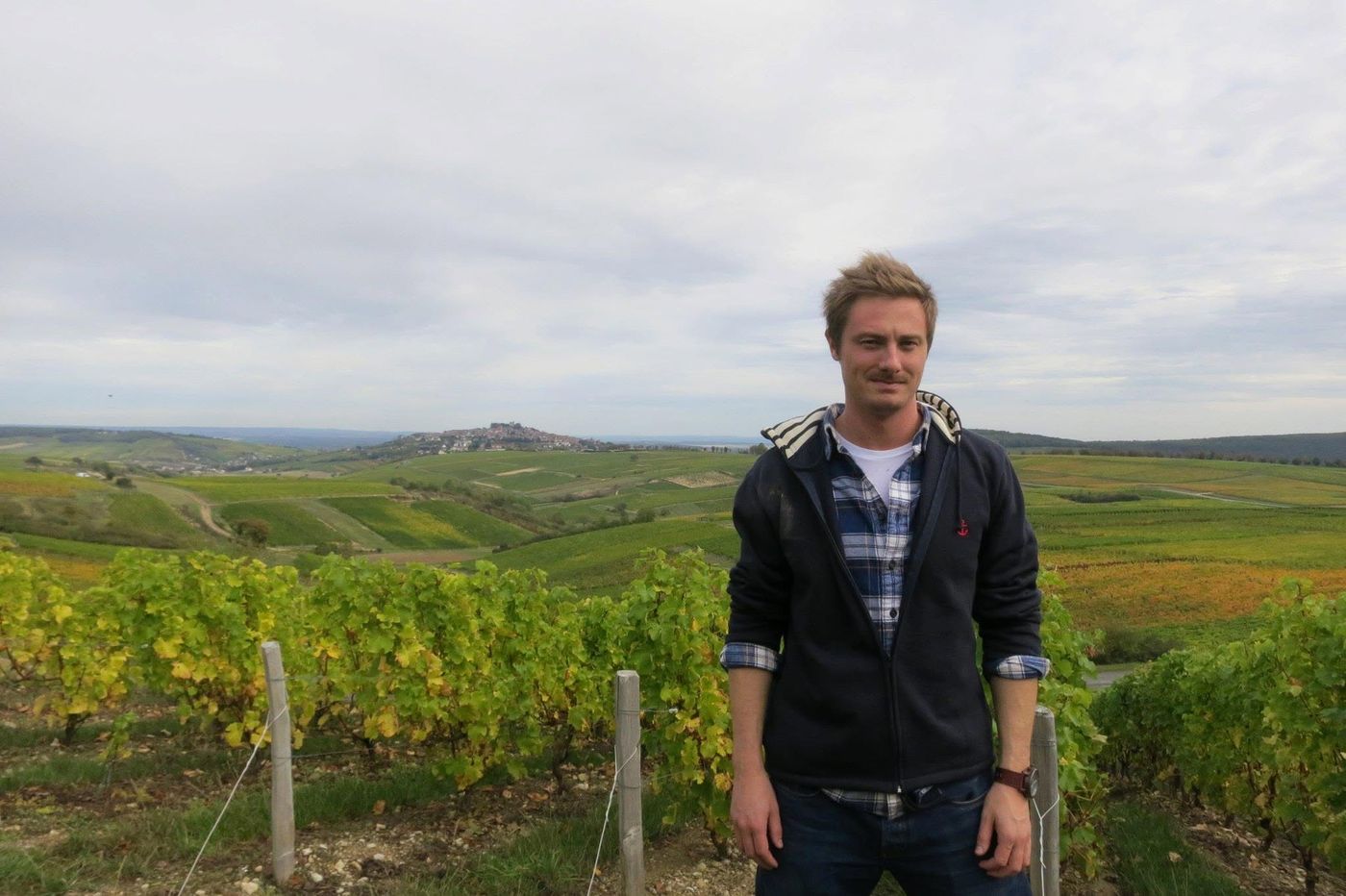 The town of Sancerre on its hill, seen from the vineyard road